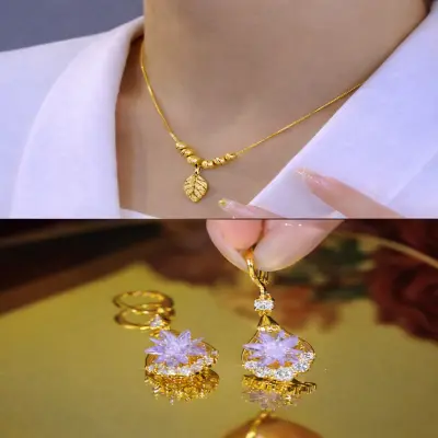 Royal Necklace & Crystal Flower (Combo)